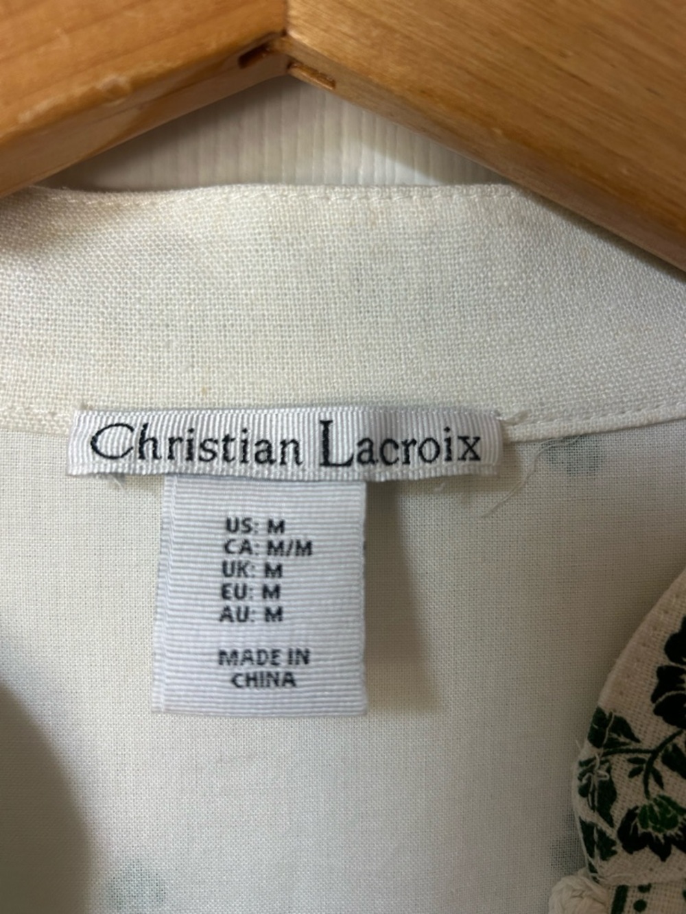 NWOT Christian Lacroix White Maxi Dress with Green Floral Print - Picture 5 of 15